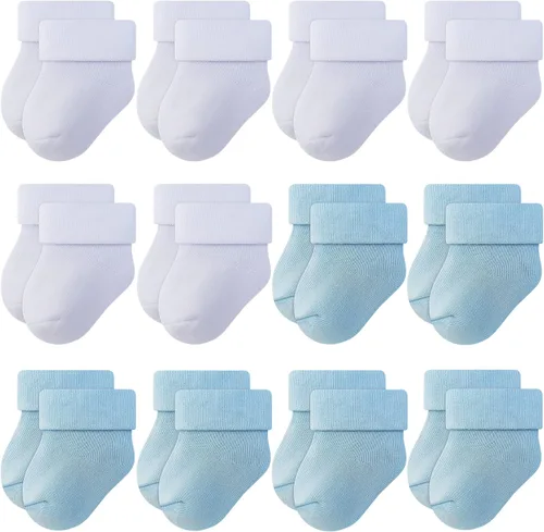 Vista 18 de RATIVE Baby Socks Soft Terry Turn Cuff For Newborns (0-6 Months)
