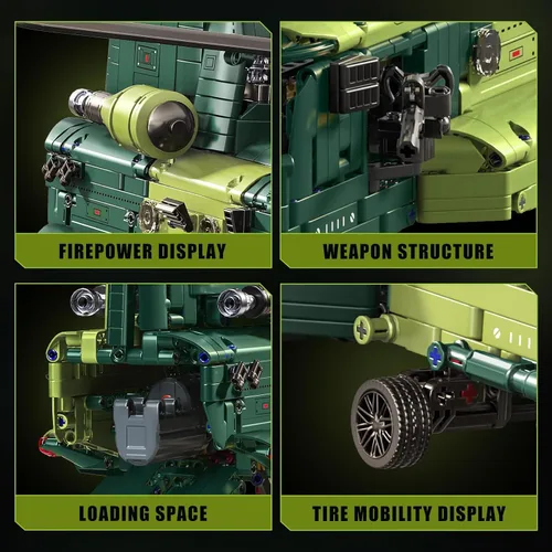 Vista 5 de Conjunto de bloques de construcción de helicóptero de transporte Estilo 1