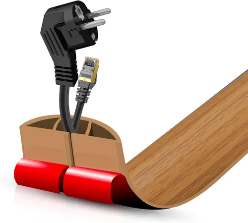 Vista 97 de Cubierta autoadhesiva para cables de suelo, gestión de cables de 3.3 pies, protector de tira de extensión para cables, evita tropiezos de cables