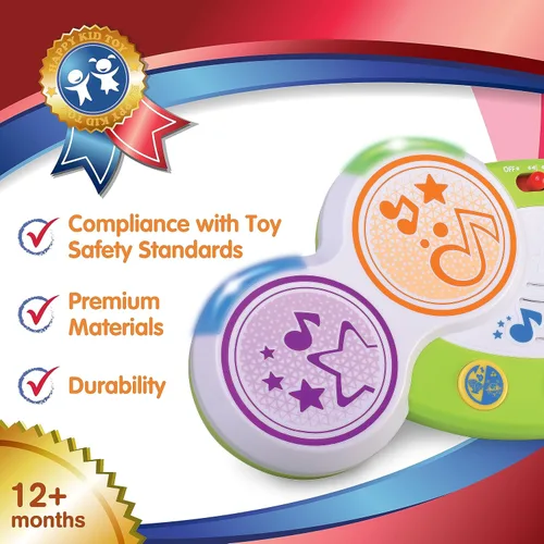 Vista 6 de HAP-P-KID Magic Touch - Tambor de música para niños pequeños, juguete de Bongos con sensor táctil infantil, instrumento musical para bebé