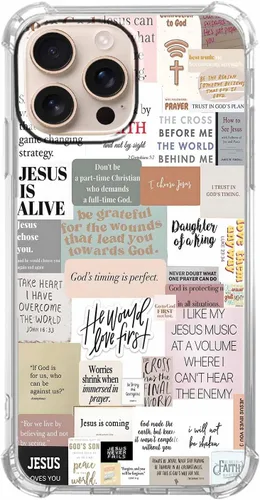 Vista 39 de Funda para Celular con Versículos de la Biblia, Colocación de Citas Cristianas de Jesús, Diseño Collage, Funda Protectora Suave de TPU de Moda