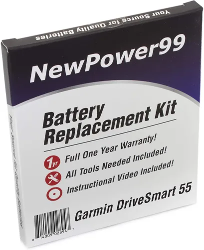 Vista 5 de NewPower99 Kit de batería para Garmin DriveSmart 55, 65, 66, 76, 86 con herramientas, instrucciones de video, batería de larga duración
