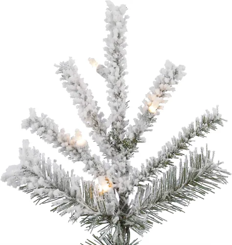 Vista 2 de Vickerman Árbol navideño delgado, artificial, con nieve artificial, 45 pulgadas.