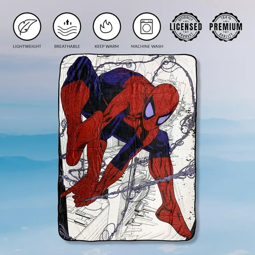 Vista 5 de Marvel Spider-Man Webslinger - Manta de forro polar de franela súper suave y ligera de 45 x 60 pulgadas