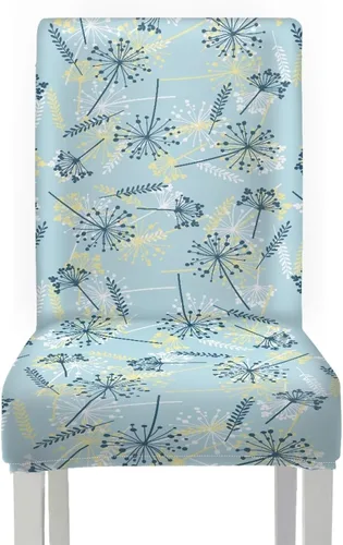 Vista 2 de HUGS IDEA Fundas elásticas para sillas de comedor con diente de león azul, fundas protectoras para sillas de cocina, lavables, para decoración