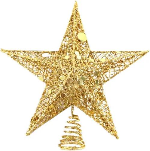 Vista 22 de BinaryABC Estrella para árbol de Navidad, adornos brillantes para decoración del árbol de Navidad, 7.9 in (negro) Durable Iron with a Glittering