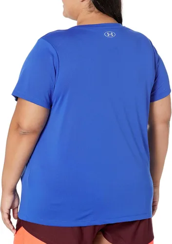 Vista 2 de Under Armour - Camiseta UA Tech de manga corta y cuello en V para mujer, unicolor