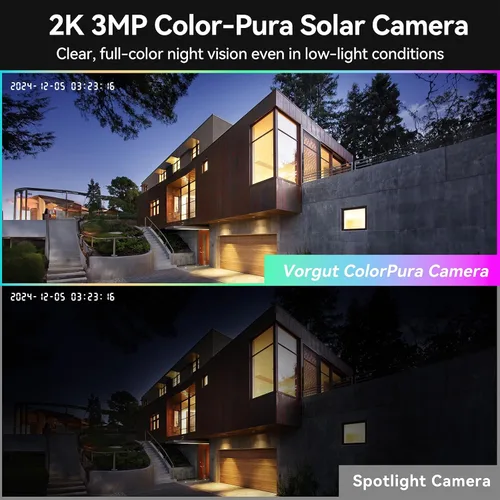 Vista 3 de Sistema de cámara de seguridad con energía solar para exteriores con monitor de 10 pulgadas, 2 cámaras inalámbricas 2K para seguridad del hogar