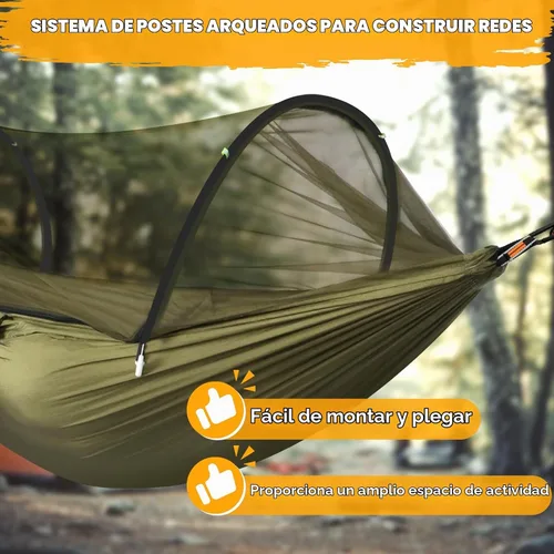 Vista 6 de Chihee - Hamaca ultraligera de camping para viajes, con red emergente, capacidad de carga de 299 kg, de nailon paracaídas transpirable y de secado