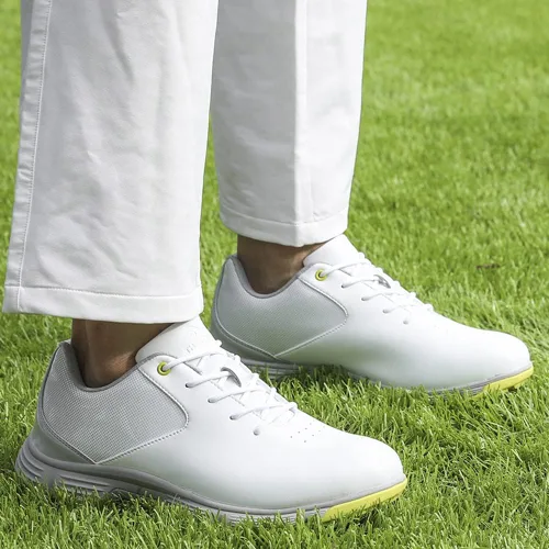 Vista 6 de THESTRON Zapatos de golf para hombre, de malla, transpirables, transpirables, para caminar, jugar golf, 7 picos, tenis de golf