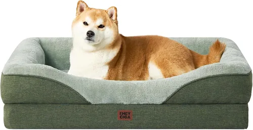 Vista 25 de EHEYCIGA Cama ortopédica para perros medianos, sofá cama de espuma viscoelástica con lados, forro impermeable y funda extraíble lavable, sofá