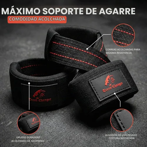 Vista 3 de Figura 8 Correa de elevación acolchada correas de levantamiento de peso muerto resistentes Correas de levantamiento de pesas Strongman Axle Bar