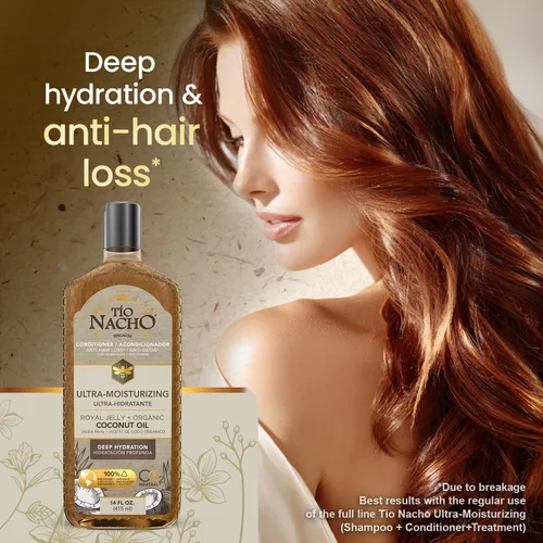 Vista 3 de TIO NACHO Acondicionador Aceite de Coco ultrahidratante, anticaída, Ultra Hidratación, 14 onzas líquidas