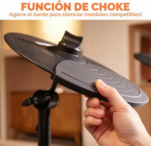 Vista 4 de Juego de platillos electrónicos para expansión de batería eléctrica 10 inch Dual-zone Triggering Cymbal With Choking Function, Arm/Clamp and 6.5ft
