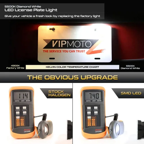 Vista 3 de VIPMOTOZ Luz LED completa para placa de matrícula 2014-2022 compatible con Dodge Durango, 6000 K blanco diamante, juego de 2 piezas de repuesto