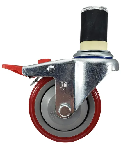 Vista 8 de Certificado NSF, juego de ruedas giratorias de 4 pulgadas para mesas de preparación de cocina comercial, ruedas de bloqueo total - Marca CasterHQ