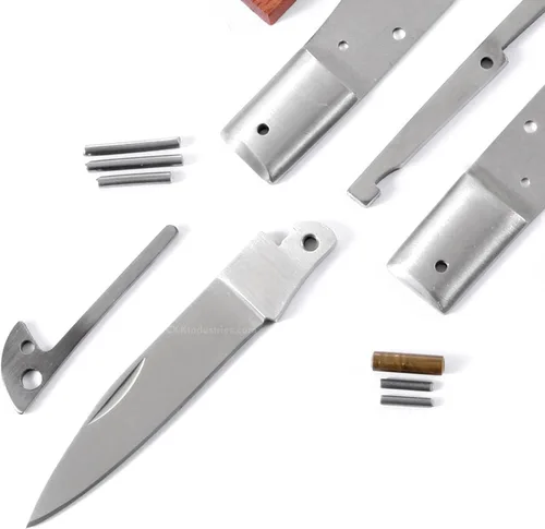 Vista 2 de EZSMITH Kit de fabricación de cuchillos – Bobcat Lockback – Serie de cuchillos plegables de bricolaje – (kit de piezas)