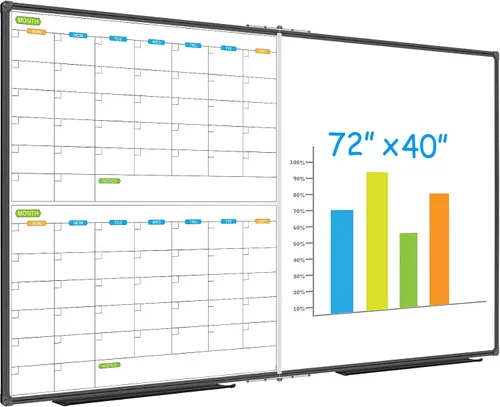 Vista 11 de JILoffice Calendario de Pizarra Blanca de Borrado en Seco - Calendario de Pizarra Blanca Magnética Mensual 24 X 18 Pulgadas, Marco de Aluminio Negro