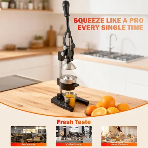 Vista 7 de Exprimidor manual de hierro fundido, exprimidor comercial de limón, exprimidor de cítricos profesional, ideal para extraer jugo de limones, naranjas