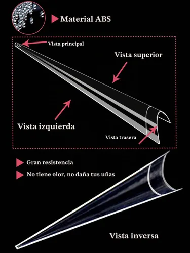 Vista 4 de 312 piezas de puntas de uñas de tacón extra largas para uñas acrílicas profesionales, puntas de uñas de tacón de media cubierta 4XL, extensión