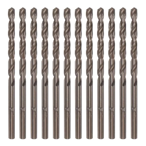 Vista 13 de HARFINGTON 12 brocas de cobalto, 0.083 in M35 de acero de alta velocidad métricas de vástago recto, brocas Jobber para metal duro, acero inoxidable