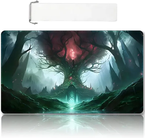 Vista 20 de Tapete de juego MTG cosido de alta calidad con zonas y parte trasera de goma antideslizante, tapete de juego TCG para MTG y otros juegos de cartas