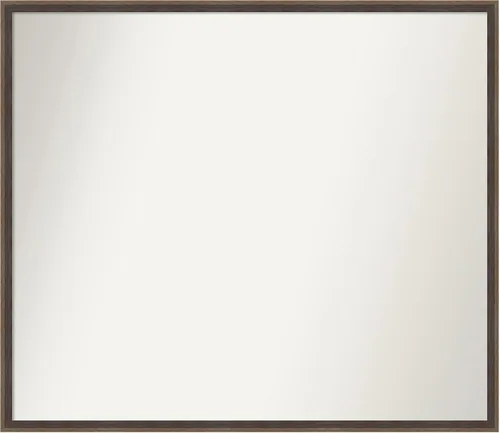 Vista 71 de Amanti Art Brown Bathroom Mirror for Over Sink, 21x33 Custom Made Hardwood Wedge Mocha Rectangle Vanity Mirror, Large Modern Wood Frame, Hangs
