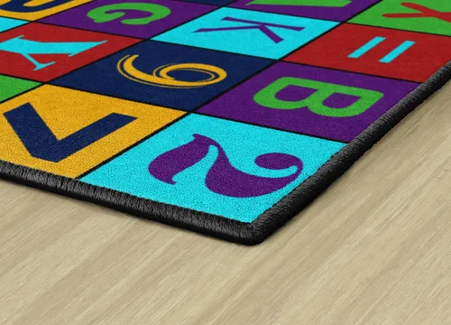 Vista 5 de Flagship Carpets Alfombra educativa con números del alfabeto Jumble para aula infantil o área de aprendizaje en casa, alfombra de habitación
