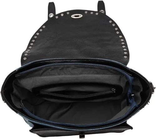 Vista 4 de Hue & Ash Bolso de hombro pequeño de mezclilla (azul), Azul