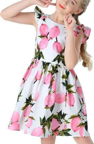 Vista 217 de Vestido de verano para niña, de algodón, con diseño floral