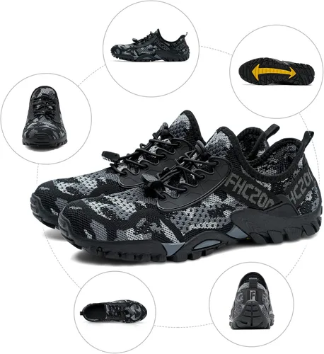 Vista 6 de SOBASO Zapatos de agua para mujeres y hombres de secado rápido, para natación, playa, deportes acuáticos, buceo, senderismo, vela, viajes