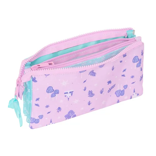 Vista 3 de Portatodo Triple Frozen Cool days Violeta Azul cielo 22 x 12 x 3 cm