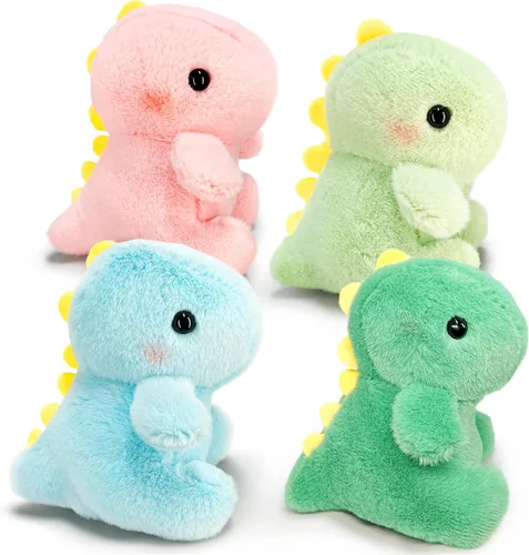 Vista 10 de Animales de peluche de dinosaurio para niñas y niños, mini llaveros de peluche para niños, juguete de peluche de dinosaurios, lindo animal