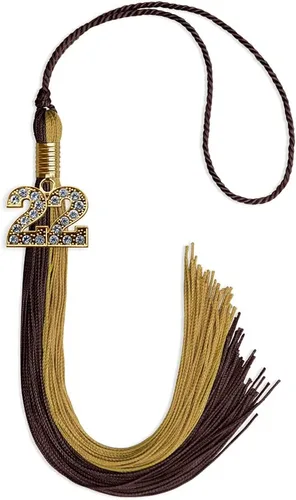 Vista 174 de Endea Graduation Borla de doble color con dije dorado (negro/oro brillante, 2022)