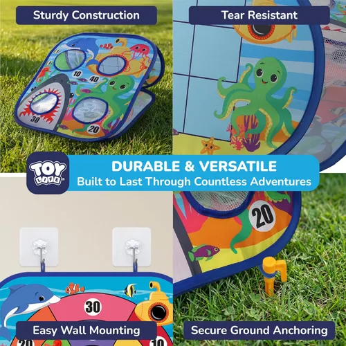 Vista 4 de TOY Life Toddler Outdoor Toys for Kids Ages 4-8, Bean Bag Toss, Outside Yard Games for Kids Cornhole, Indoor Lawn Backyard Games Birthday Family