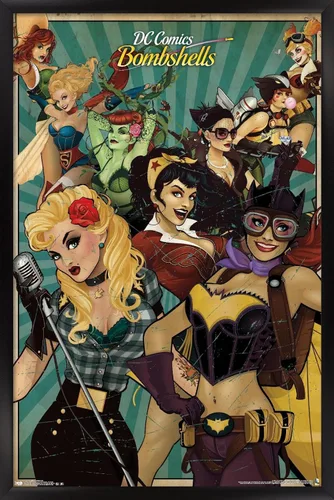 Vista 8 de Trends International DC Comics - Bombshells Wall Poster, 14.725" x 22.375", Barnwood Framed Version Versión enmarcada Barnwood