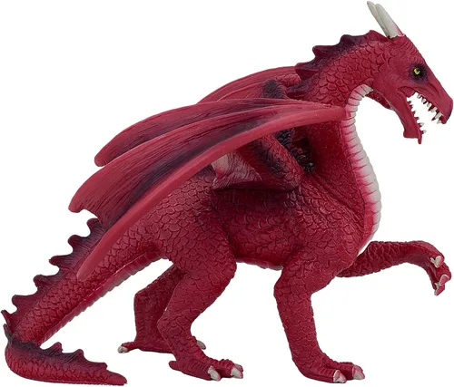 Vista 2 de MOJO Figura pintada a mano con réplica de juguete realista de dragón rojo