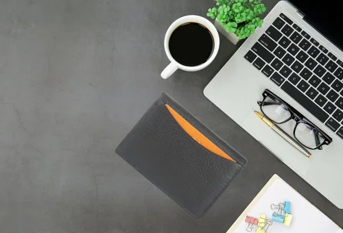Vista 8 de Cartera negra de cuero para tarjeta de crédito y identificación con diseño delgado, Negro -, Compacto