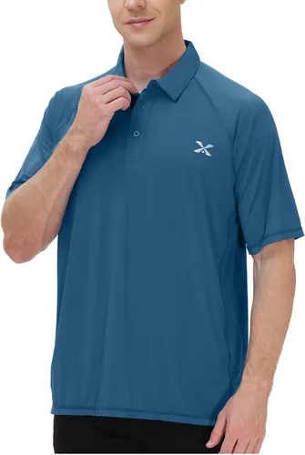 Vista 2 de MOHEEN Mens Short Sleeve Polo Shirt Lightweight Moisture Wicking Performance Golf Shirts Solid