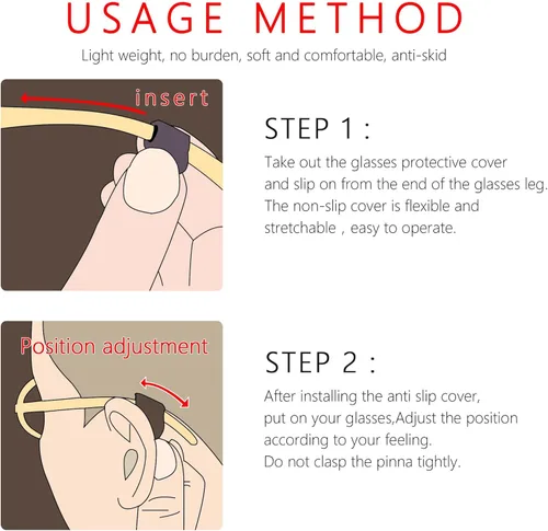 Vista 5 de SooGree Agarre de silicona para gafas, retenedor de manga con punta de patilla, retenedores antideslizantes para gafas para niños y adultos