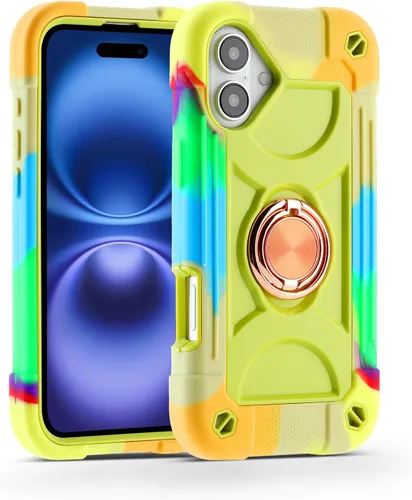 Vista 91 de MARKILL Funda compatible con iPhone 14 Pro de 6.1 pulgadas con soporte de anillo integrado, protección contra caídas de grado militar, carcasa Palta