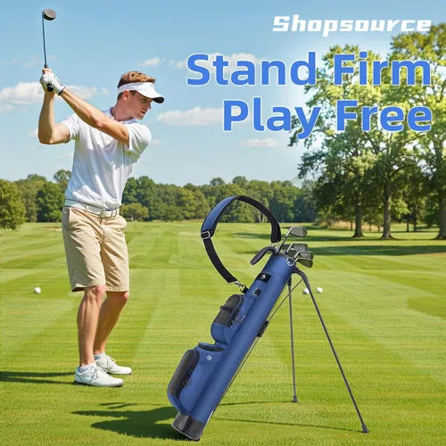 Vista 7 de Shopsource Bolsa de soporte de golf, bolsa de transporte ligera Par 3 con bolsillo aislado para enfriar, fácil de transportar y duradera, ideal