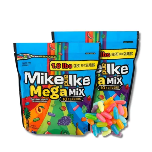 Vista 8 de Mike & Ike - Frutas originales - Caramelos masticables surtidos - Bolsa resellable de 1.8 libras