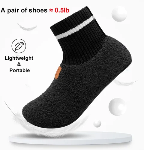 Vista 6 de BARERUN Womens Mens Fuzzy House Slippers Soft-Lightweight Warm House Slipper Socks with Non Slip Rubber Sole Around House Shoes IndoorOutdoor