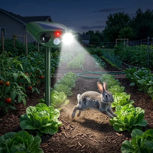 Vista 8 de Sonic Fortress Pro - Paquete de 2 dispositivos repelentes de ciervos para plantas, repelente solar ultrasónico de animales al aire libre