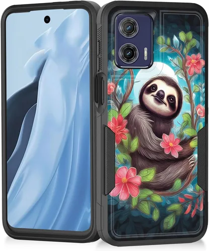 Vista 95 de Funda para Moto G Play 4G 2024, resistente de doble capa híbrida de policarbonato duro, goma suave, a prueba de golpes, funda protectora resistente