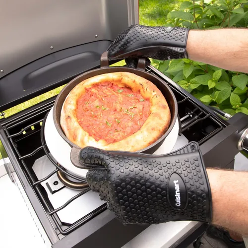 Vista 4 de Cuisinart CGM-520 Guantes de silicona resistentes al calor, color negro (paquete de 2)