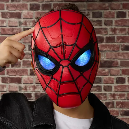Vista 6 de Marvel Studios Spider-Man: Máscara brillante Wisecrackin' de New Day, juguete electrónico de juego de rol, máscara de disfraz de superhéroe