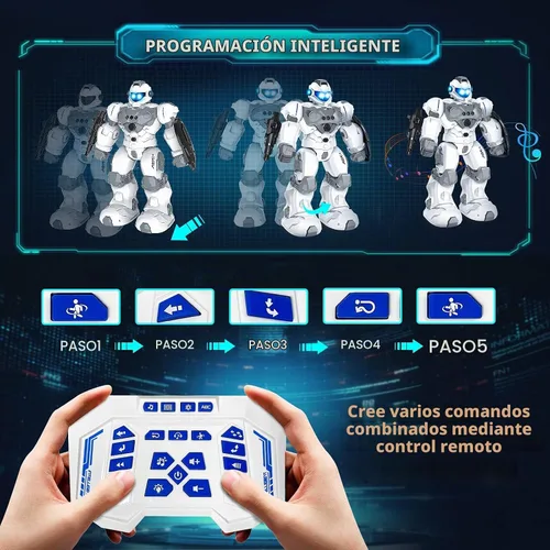 Vista 3 de VAV Juguetes para niños de 6 a 10 años, robot recargable de control remoto, robot RC programable inteligente con detección de gestos de 2.4 GHz