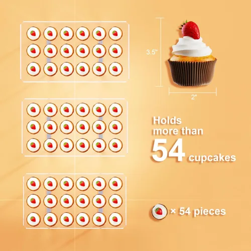 Vista 6 de Bakzon Soporte de 3 piezas para cupcakes, juego de mesa de postres de acrílico transparente con patas de soporte de hierro para cumpleaños